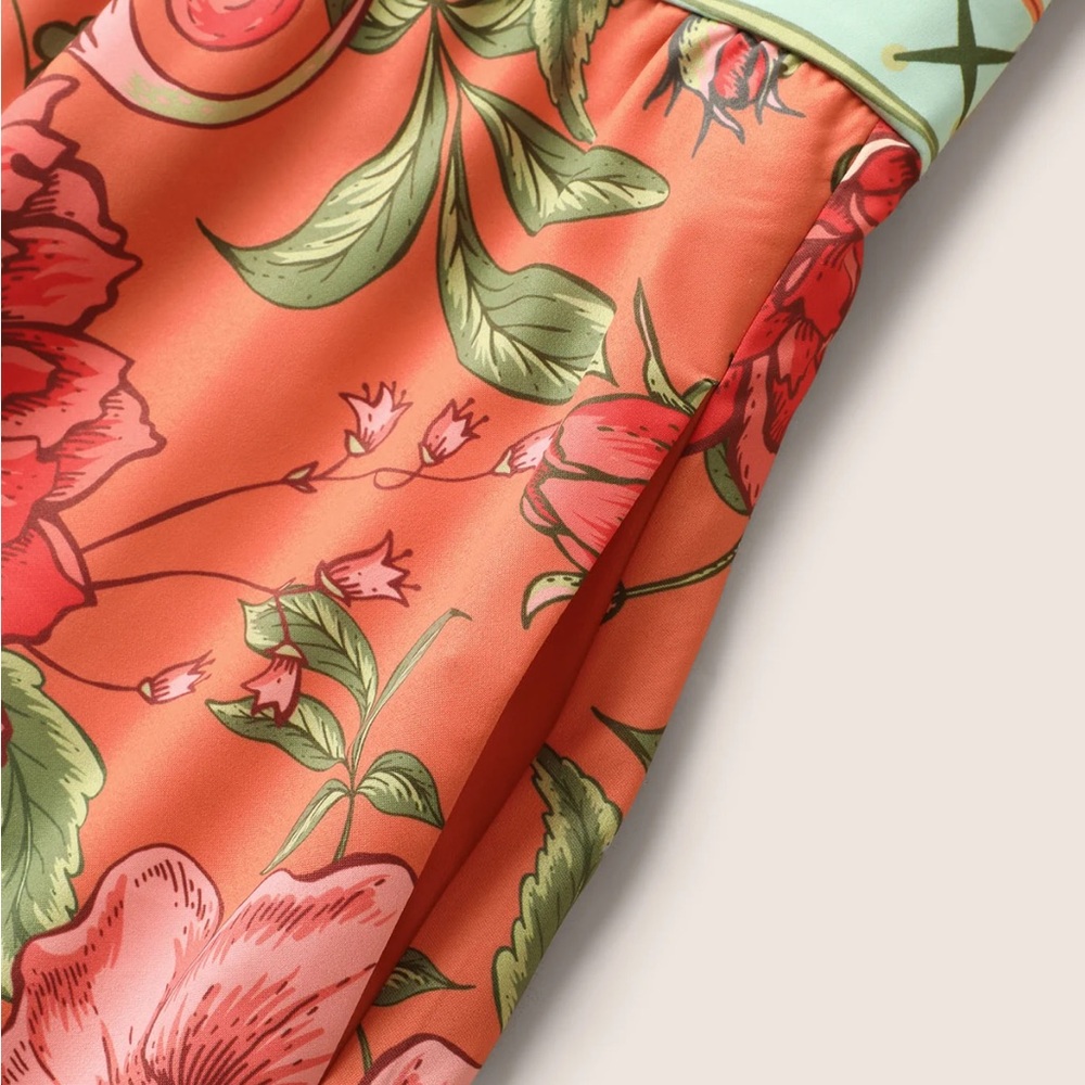 Bloomchic Floral Print Elastic Waist Shirred Cami Dress - Picture 6 of 7